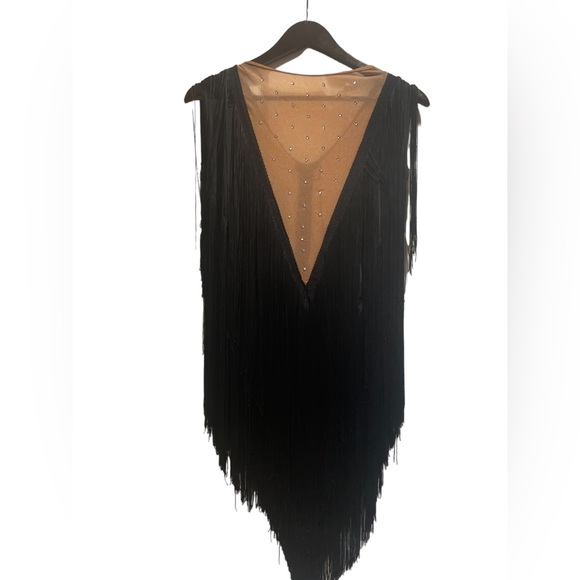 VTG black Flapper fringe dance costume - Picture 5 of 11